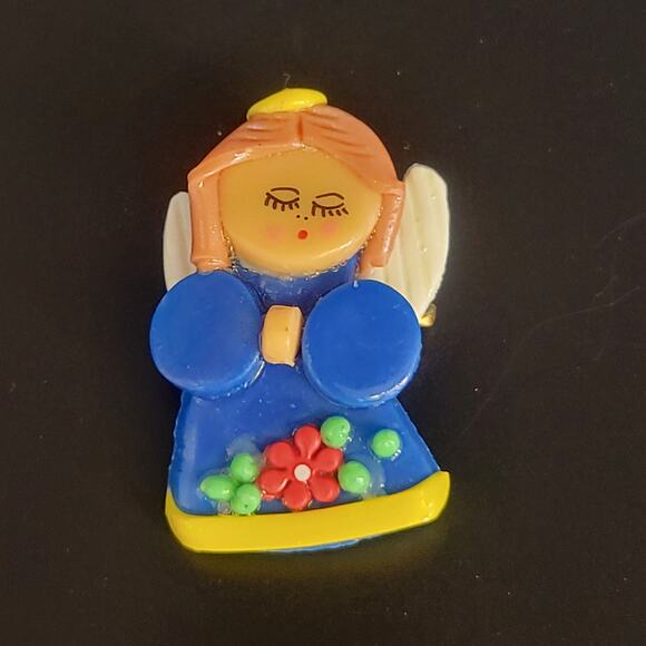 Cayman Islands Handcrafted Clay Angel Brooch Pin 1.45" Souvenir Handcrafted - Picture 4 of 5